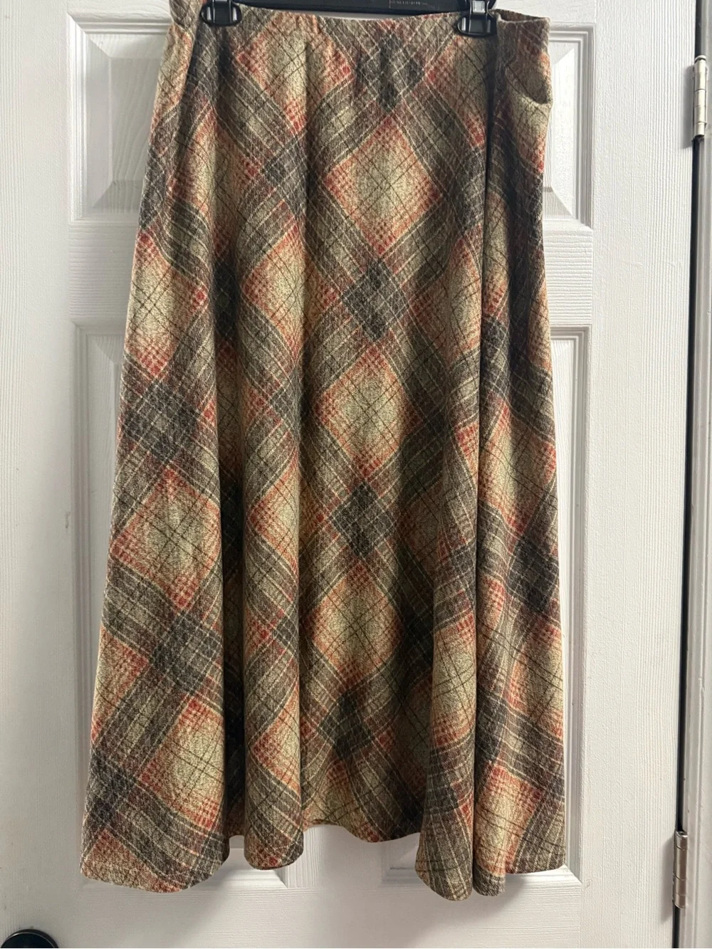 Southern Lady Plaid A-Line Skirt Size Large